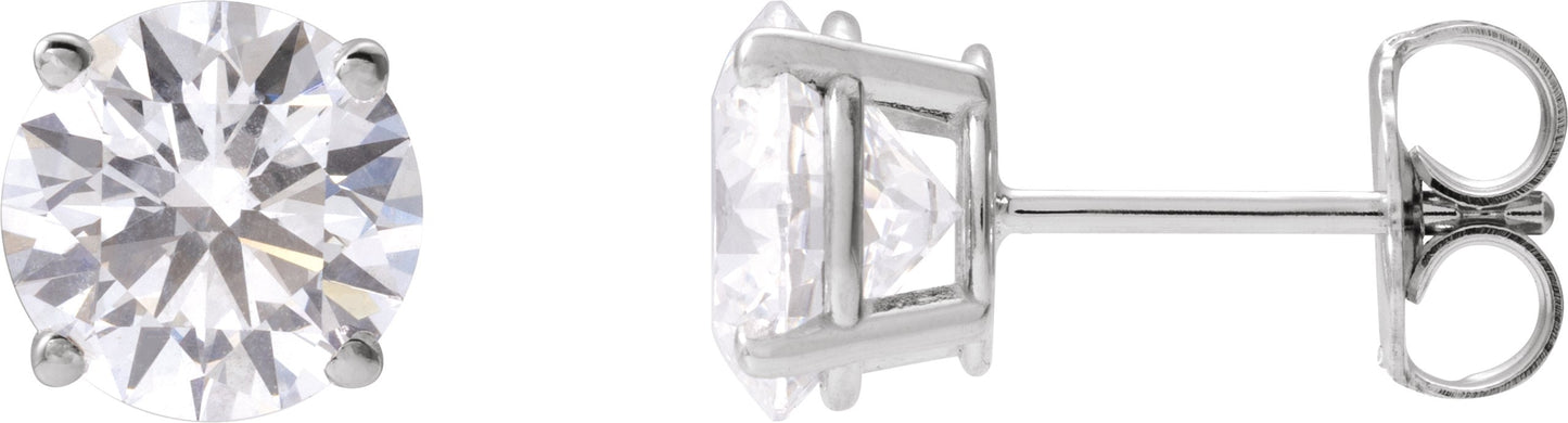 Round 4-Prong Stud Earrings - Lab Diamond