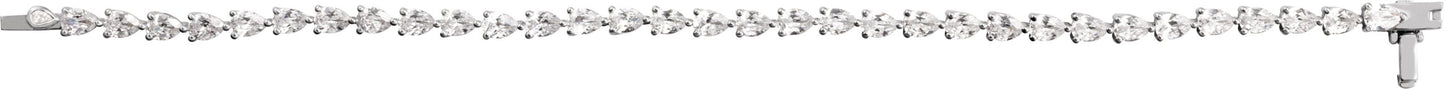 Pear Shaped Lab Diamond Tennis Bracelet