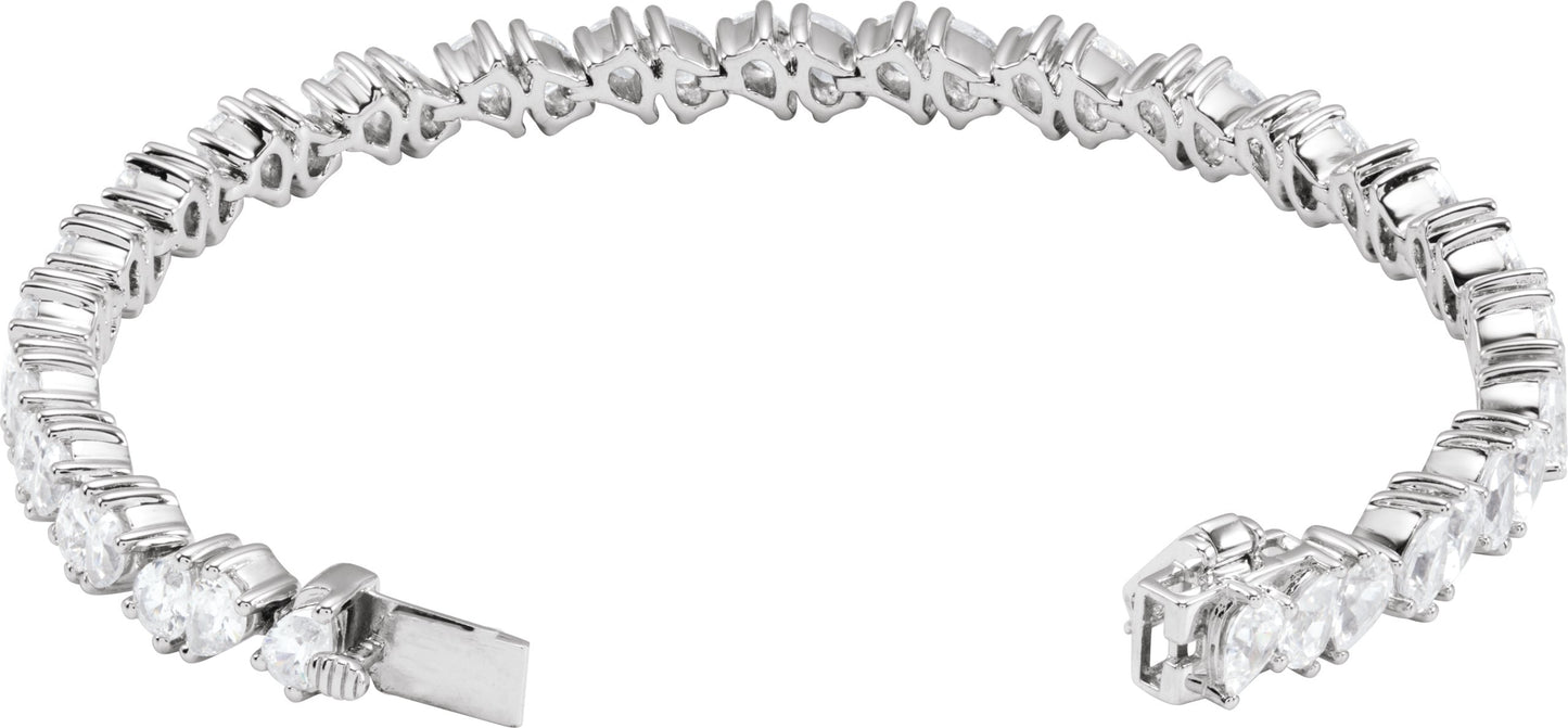 Double Pear Lab Diamond Tennis Bracelet