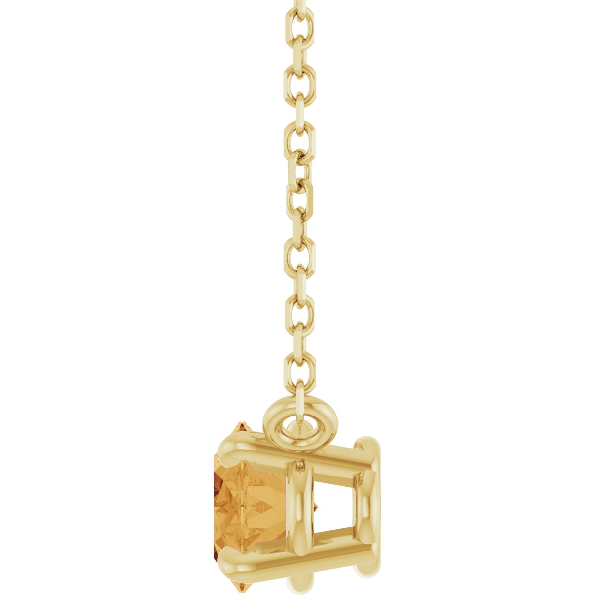 Solitaire Necklace - Natural Citrine