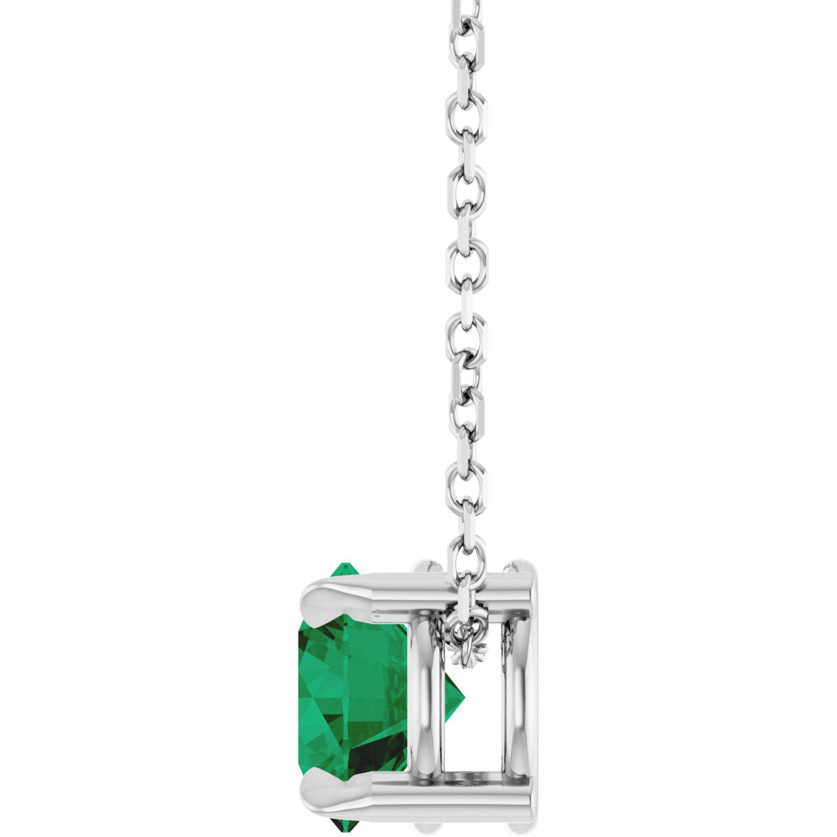 Solitaire Slide Necklace or Pendant - Natural Emerald