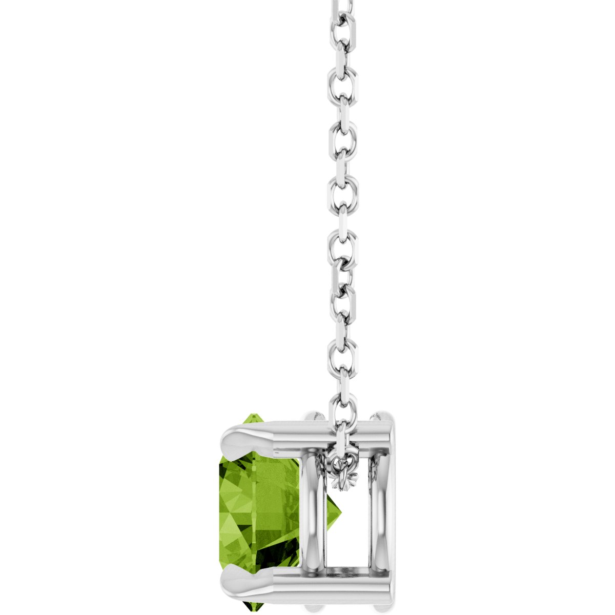 Solitaire Slide Necklace or Pendant - Natural Peridot