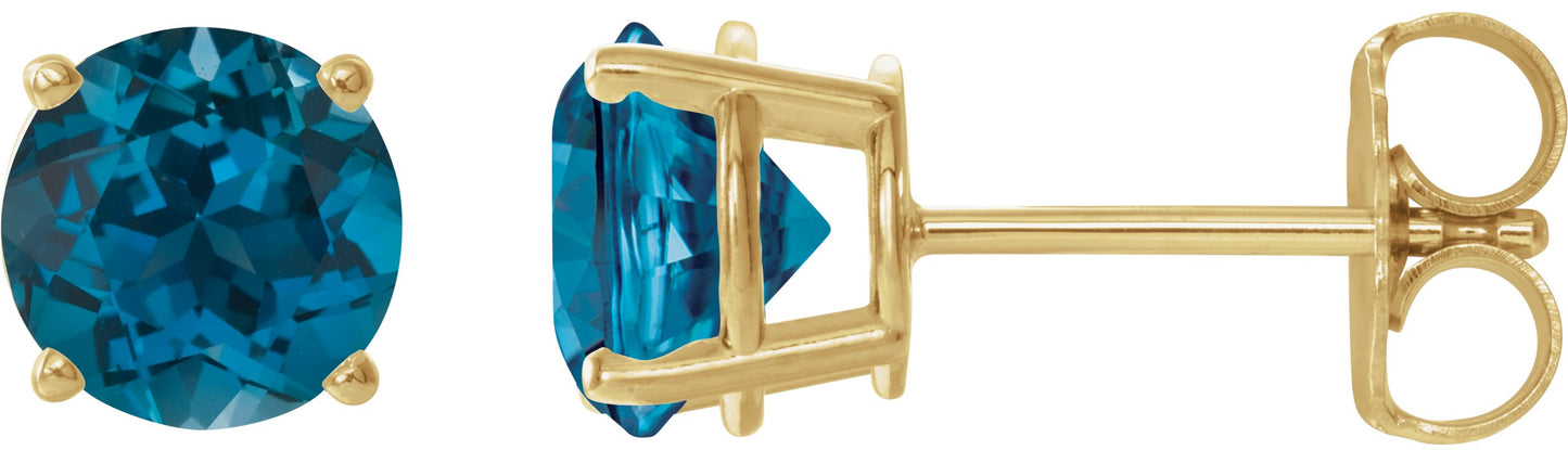 London Blue Topaz Stud Earrings