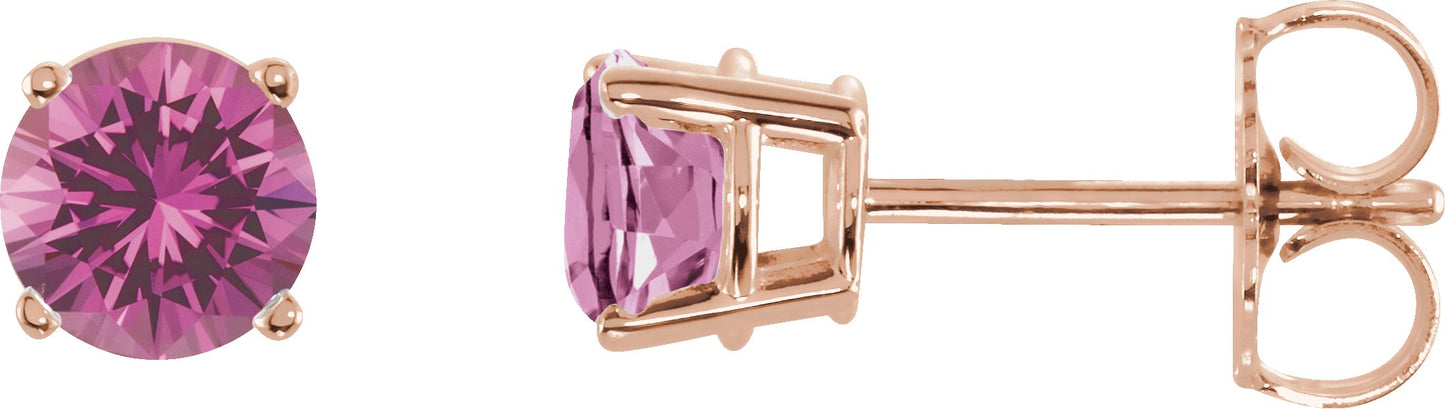 Pink Sapphire Stud Earrings
