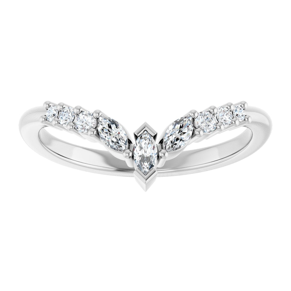 V Contour Band - Marquise