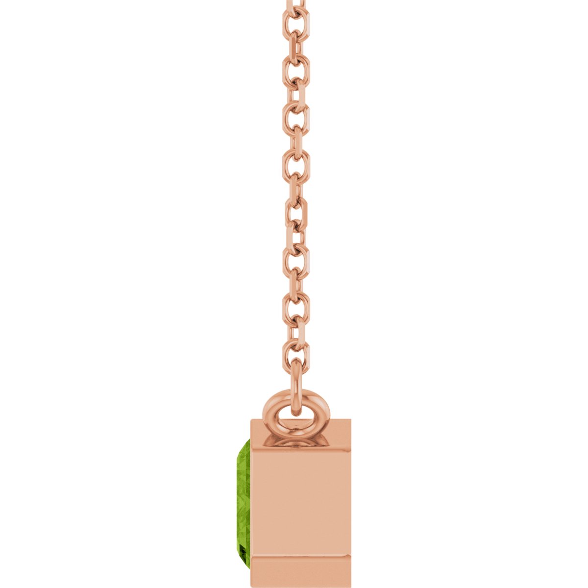 Solitaire Necklace - Natural Peridot