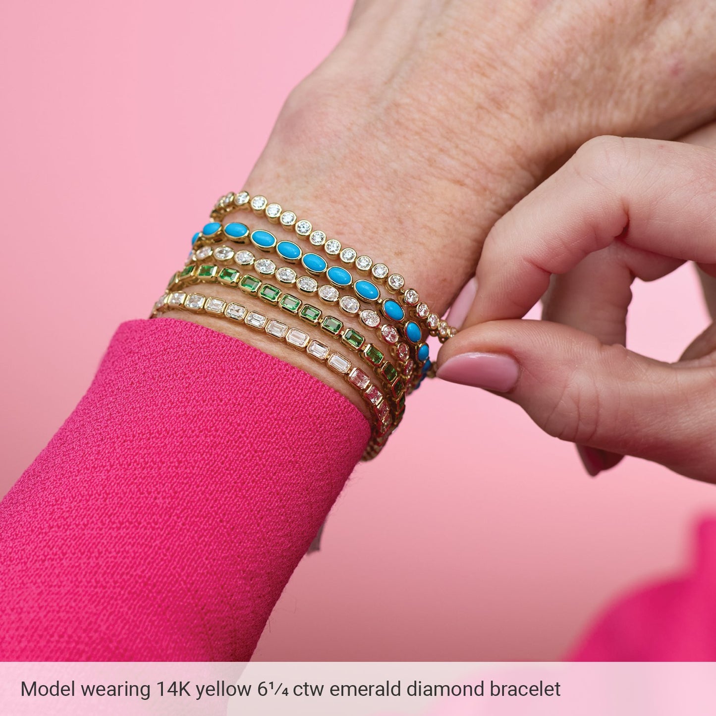 Emerald Cut Lab Diamond Tennis Bracelet