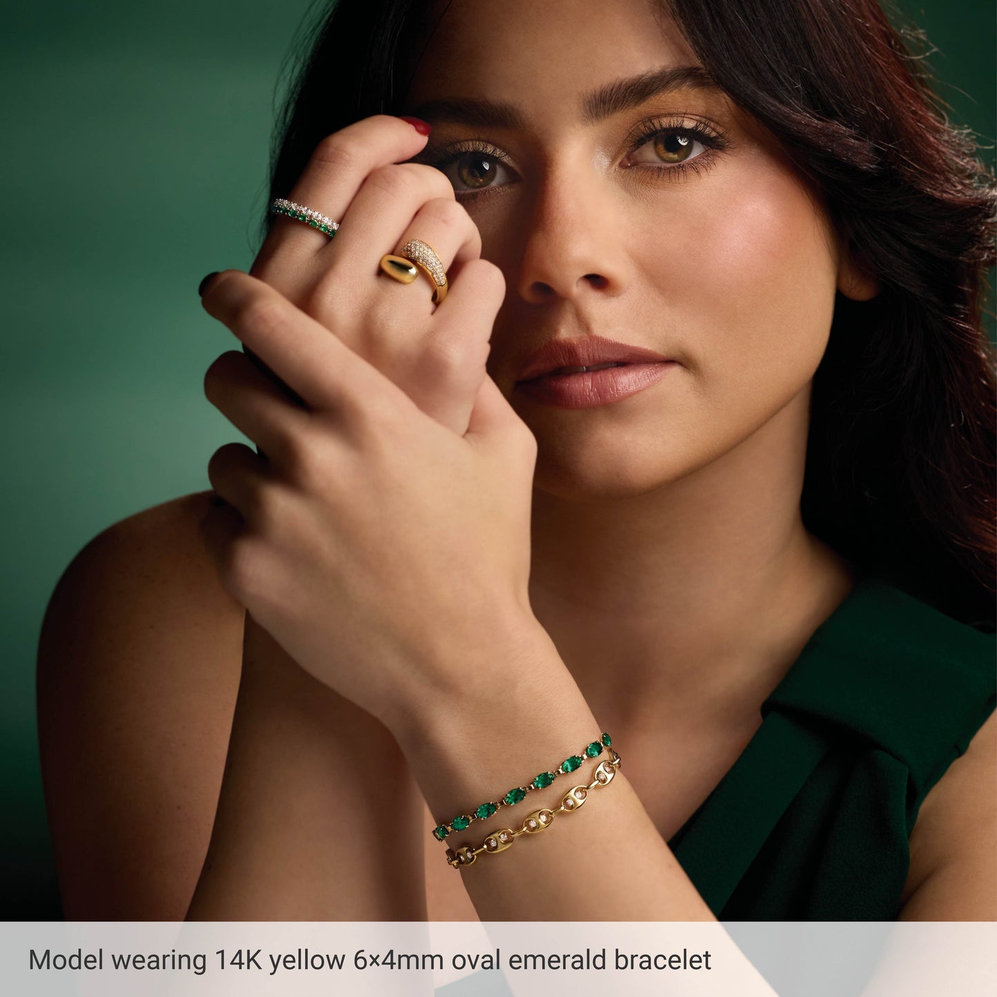 Natural Peridot Line Bracelet