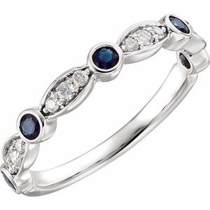 Stackable Ring - Natural Blue Sapphire