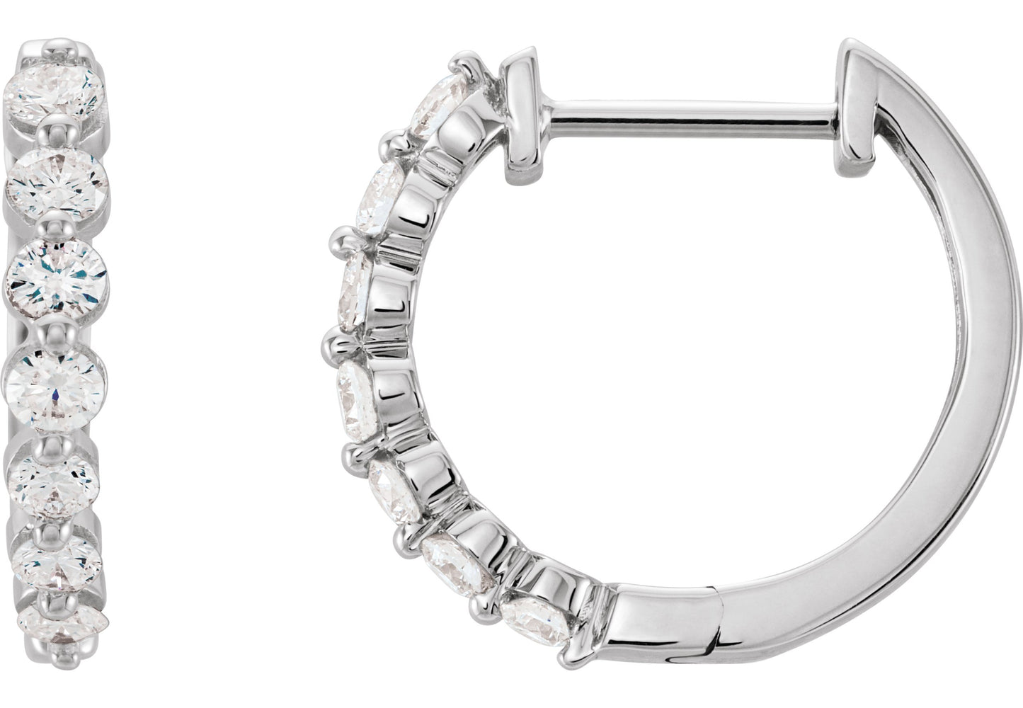 Accented Hoop Earrings - Natural Diamond