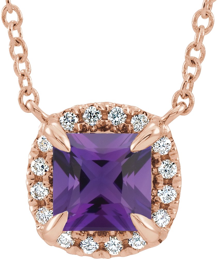 Halo-Style Necklace or Center - Natural Amethyst