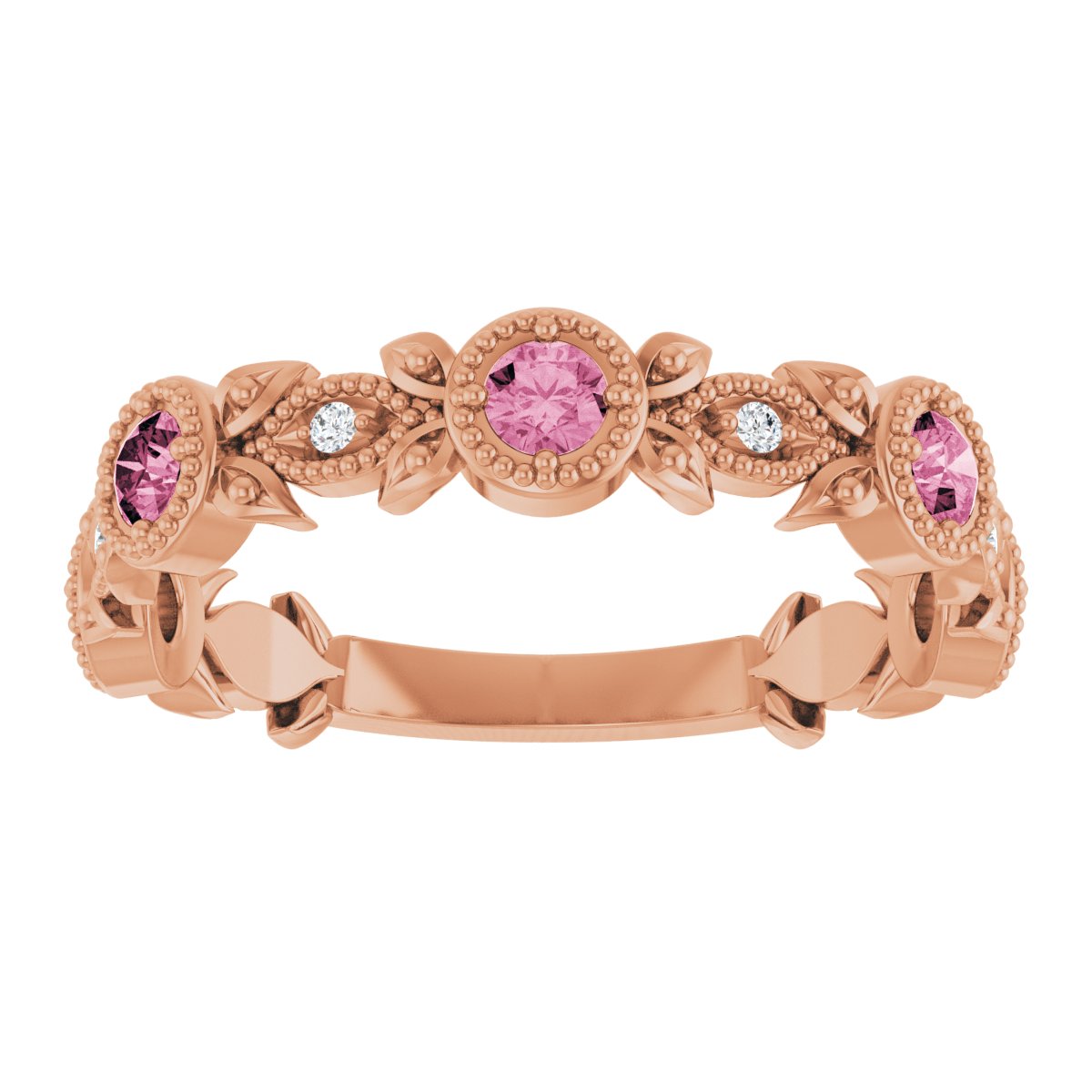 Leaf Ring - Natural Pink Tourmaline