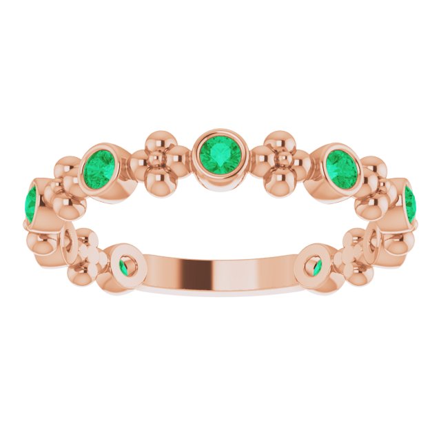 Stackable Ring - Natural Emerald