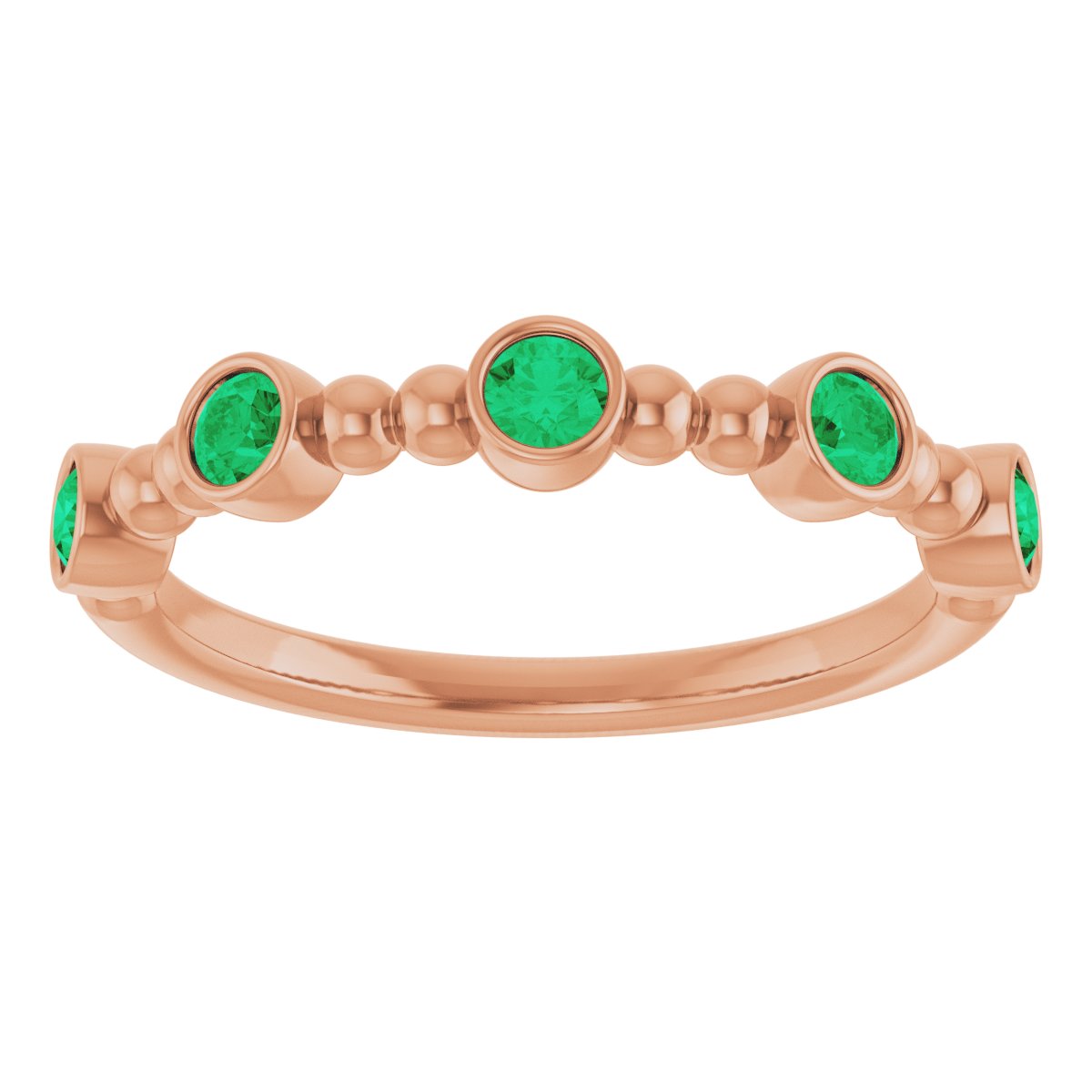 Stackable Ring -  Natural Emerald