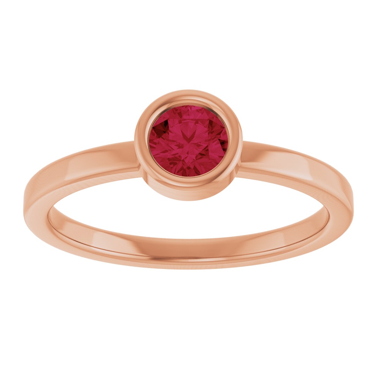 Bezel-Set Solitaire Ring -  Natural Ruby