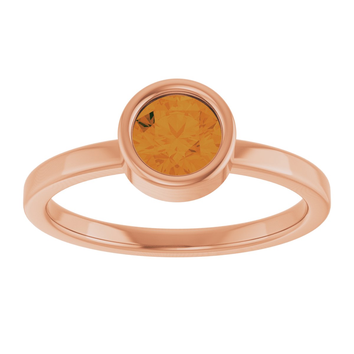 Bezel-Set Solitaire Ring -  Natural Citrine