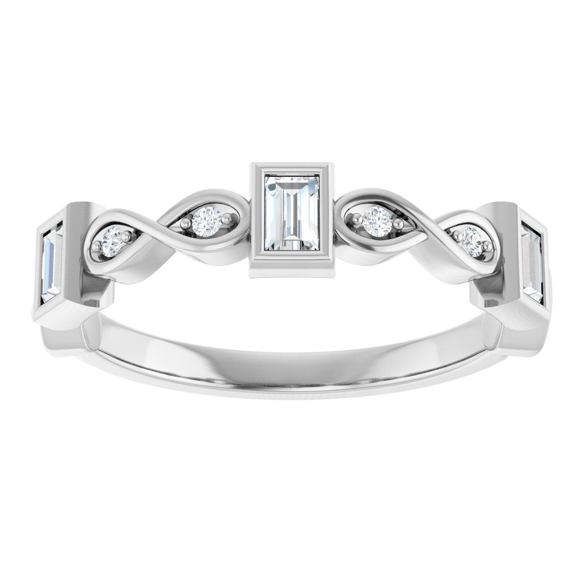 Anniversary Band  - Straight Baguette