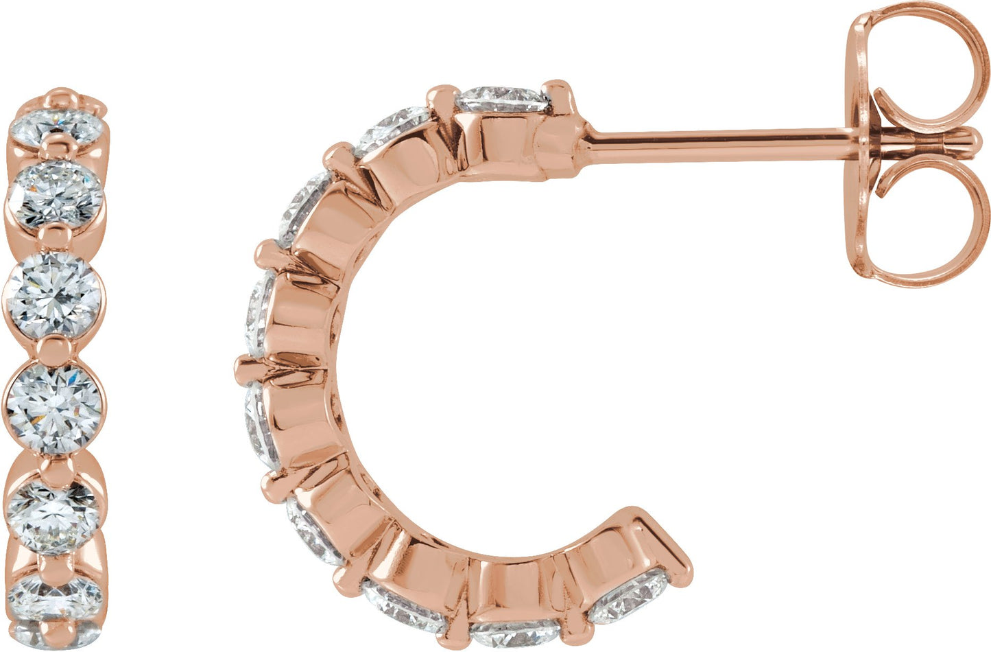 Accented Hoop Earrings - Natural Diamond