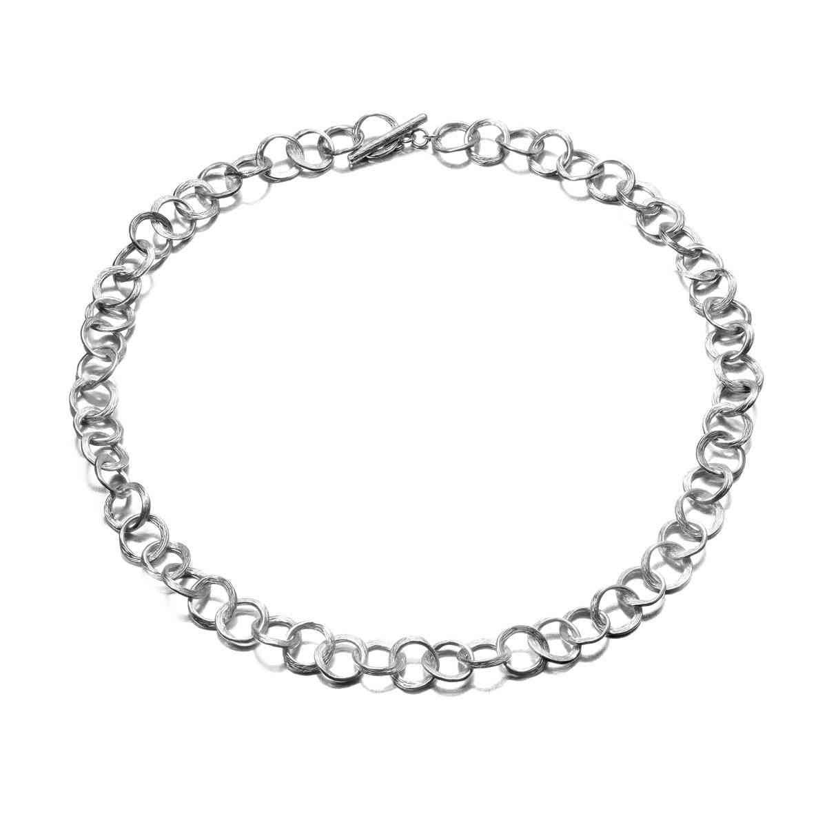 Silver Circle Link Necklace
