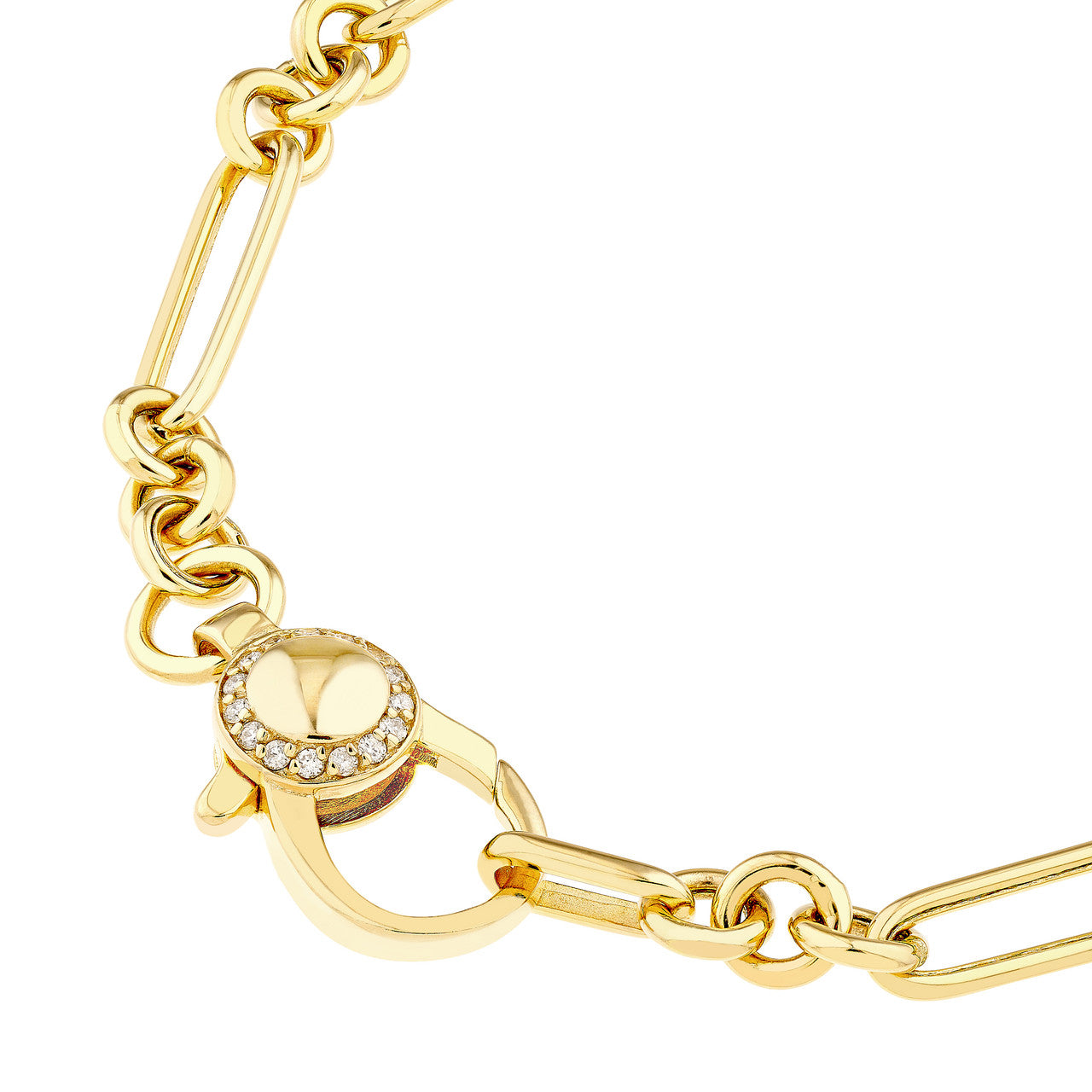 Paper Clip Bracelet with Diamond Lock