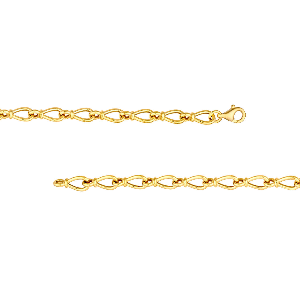 Gold Teardrop Link Bracelet