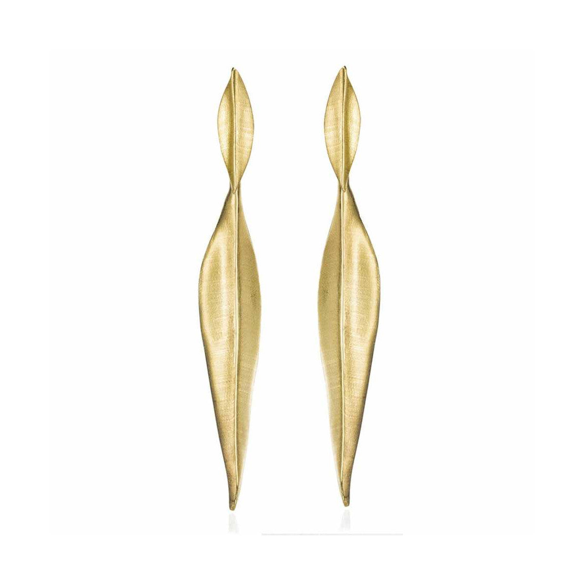 Elongated Silver Drop Earrings
