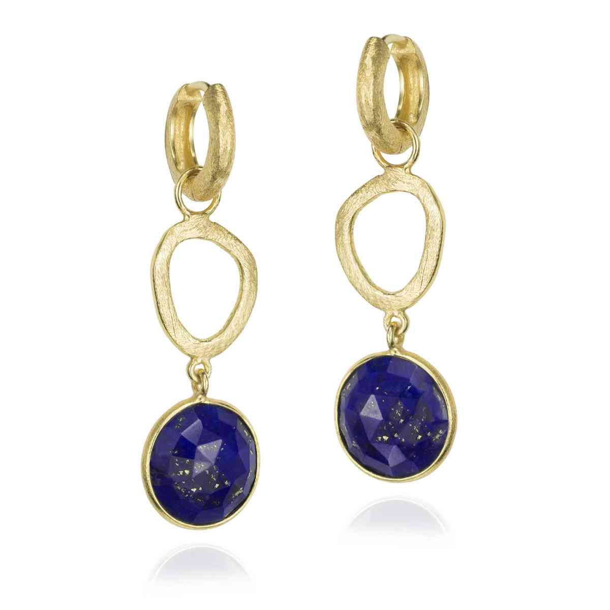 Silver Lapis Drop Earrings