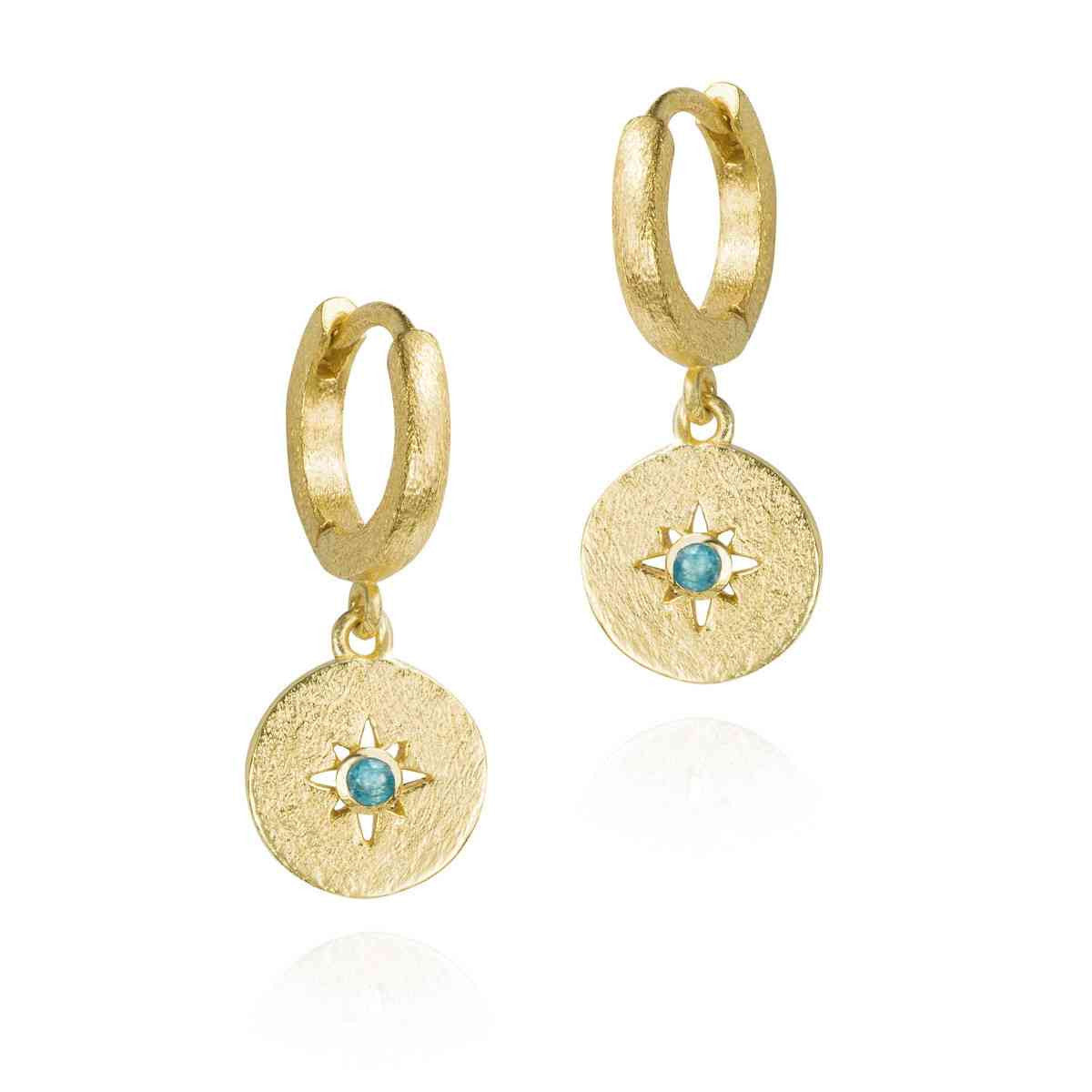 Sterling Apatite Hoop Earrings