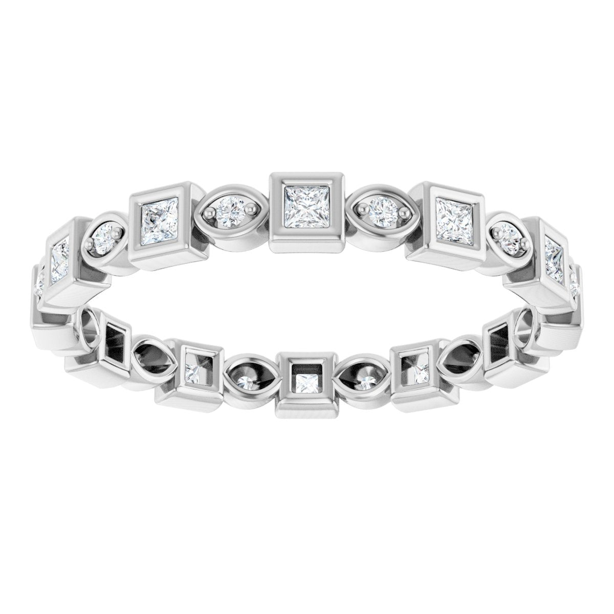 Alternating Square Eternity Band