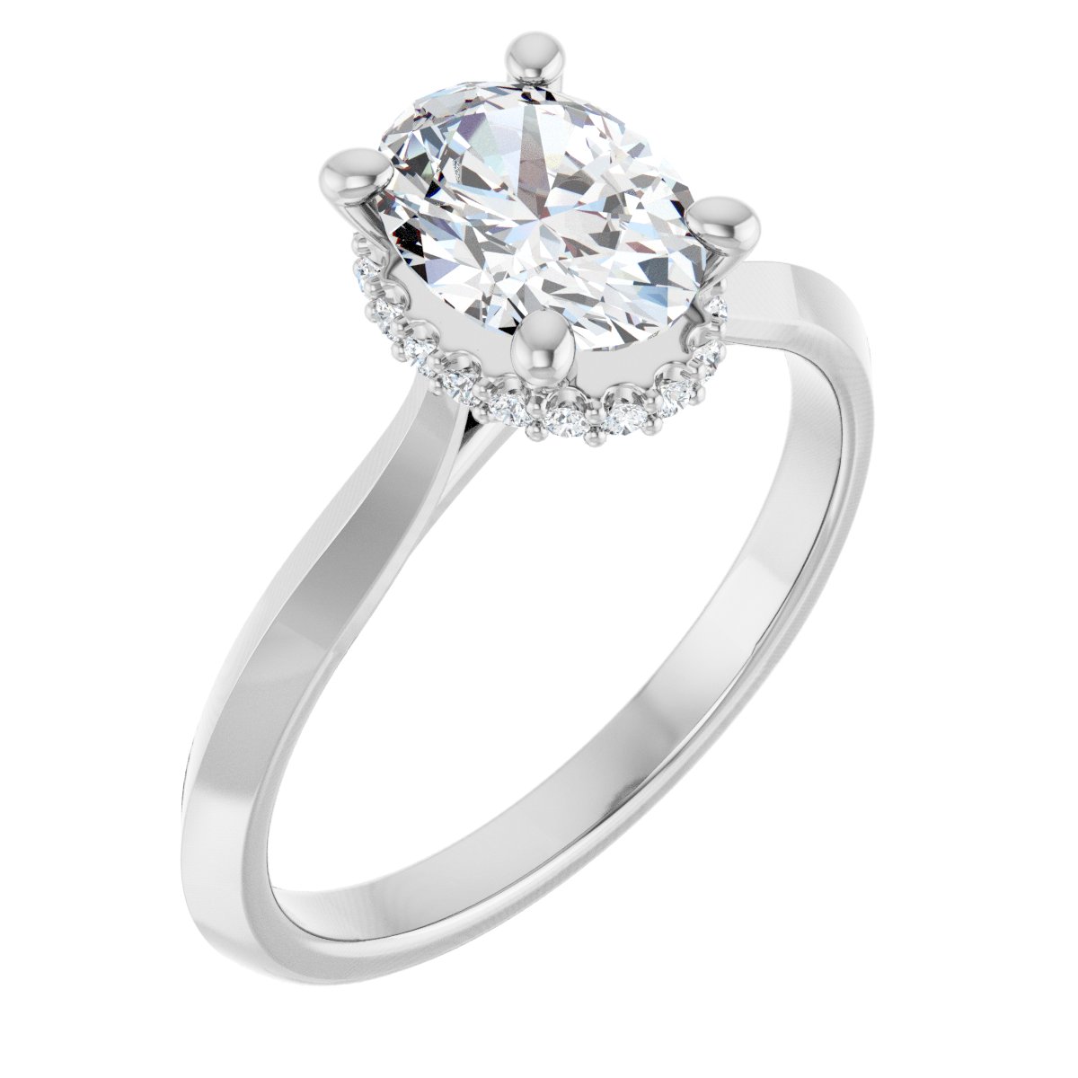 Hidden Halo-Style Engagement Ring or Band