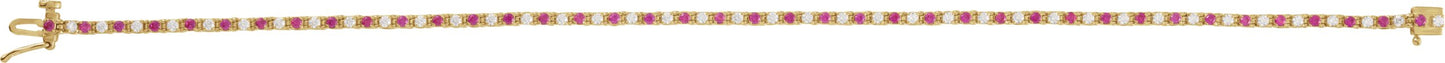 Ruby & Diamond Tennis Bracelet