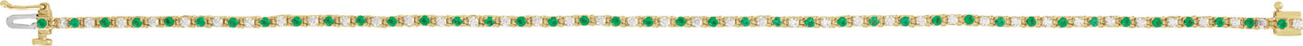 Emerald & Diamond Tennis Bracelet