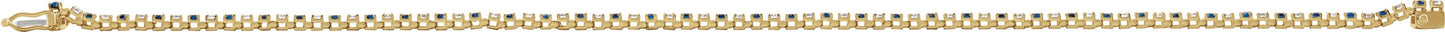 Blue Sapphire & Diamond Tennis Bracelet
