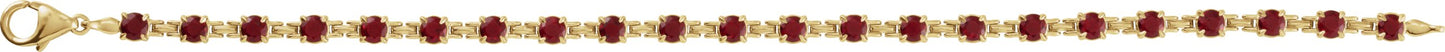 Natural Garnet Gold Bracelet