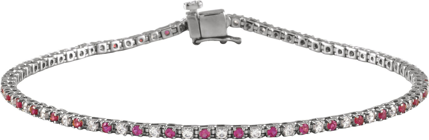 Ruby & Diamond Tennis Bracelet