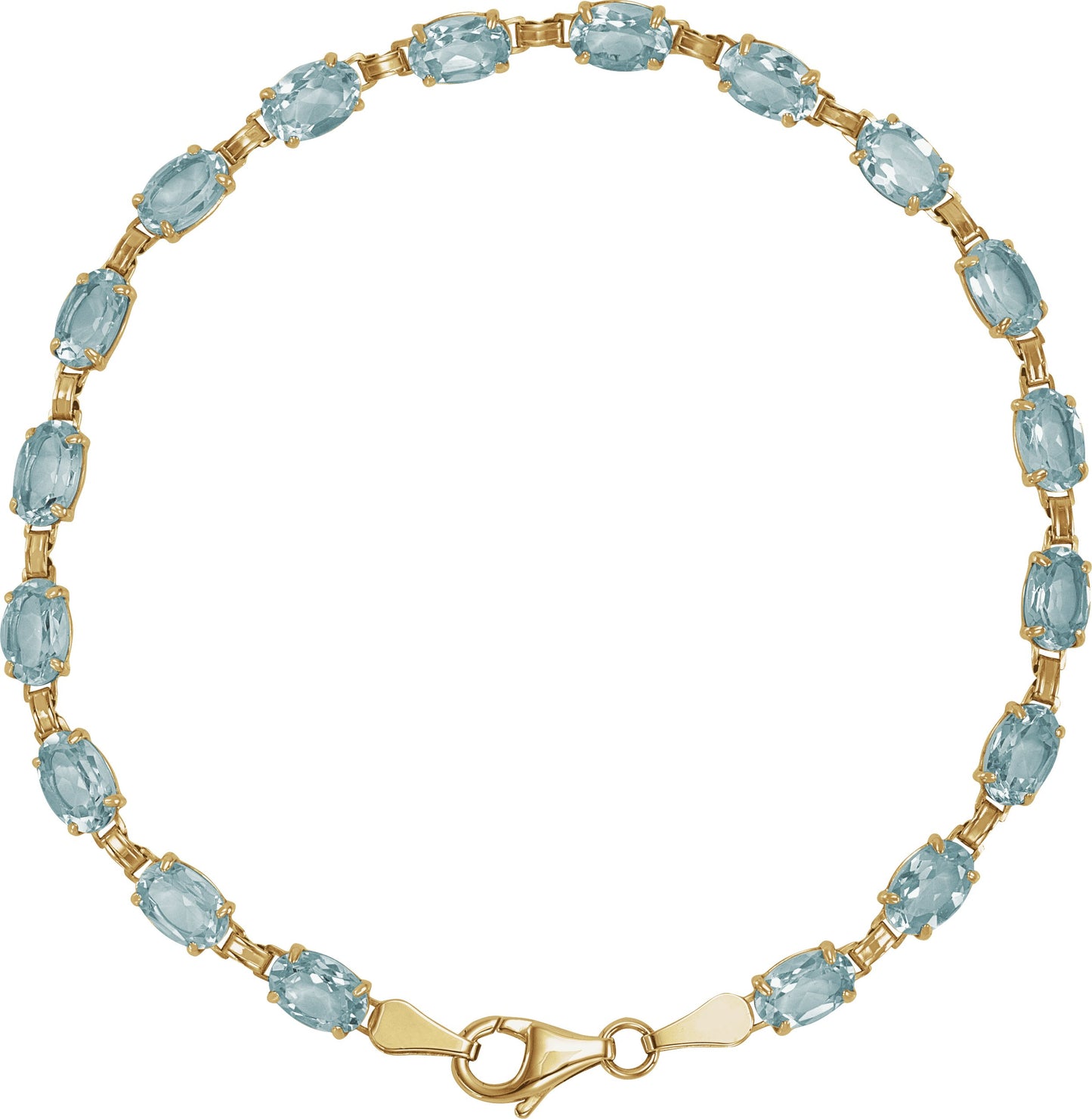 Natural Blue Topaz Gold Bracelet