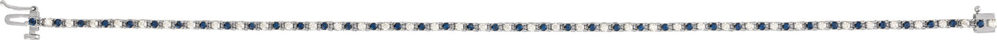 Blue Sapphire & Diamond Tennis Bracelet