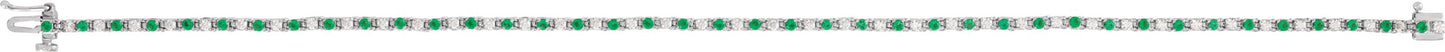 Emerald & Diamond Tennis Bracelet