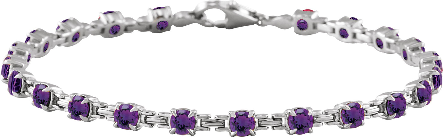 Line Bracelet - Natural Amethyst
