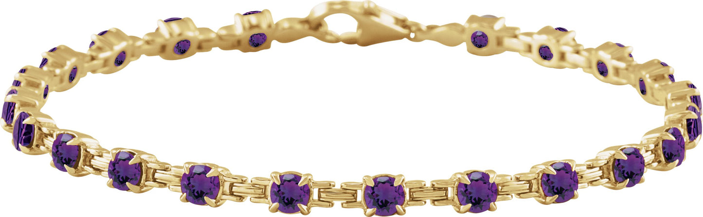 Line Bracelet - Natural Amethyst