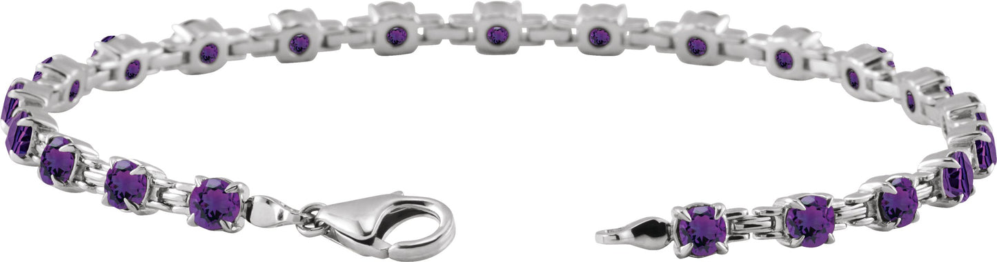Line Bracelet - Natural Amethyst