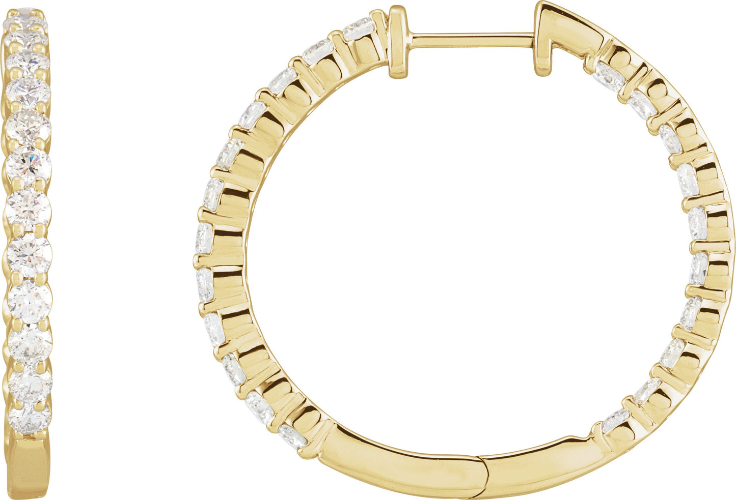 Inside-Outside Hoop Earrings - Natural Diamond