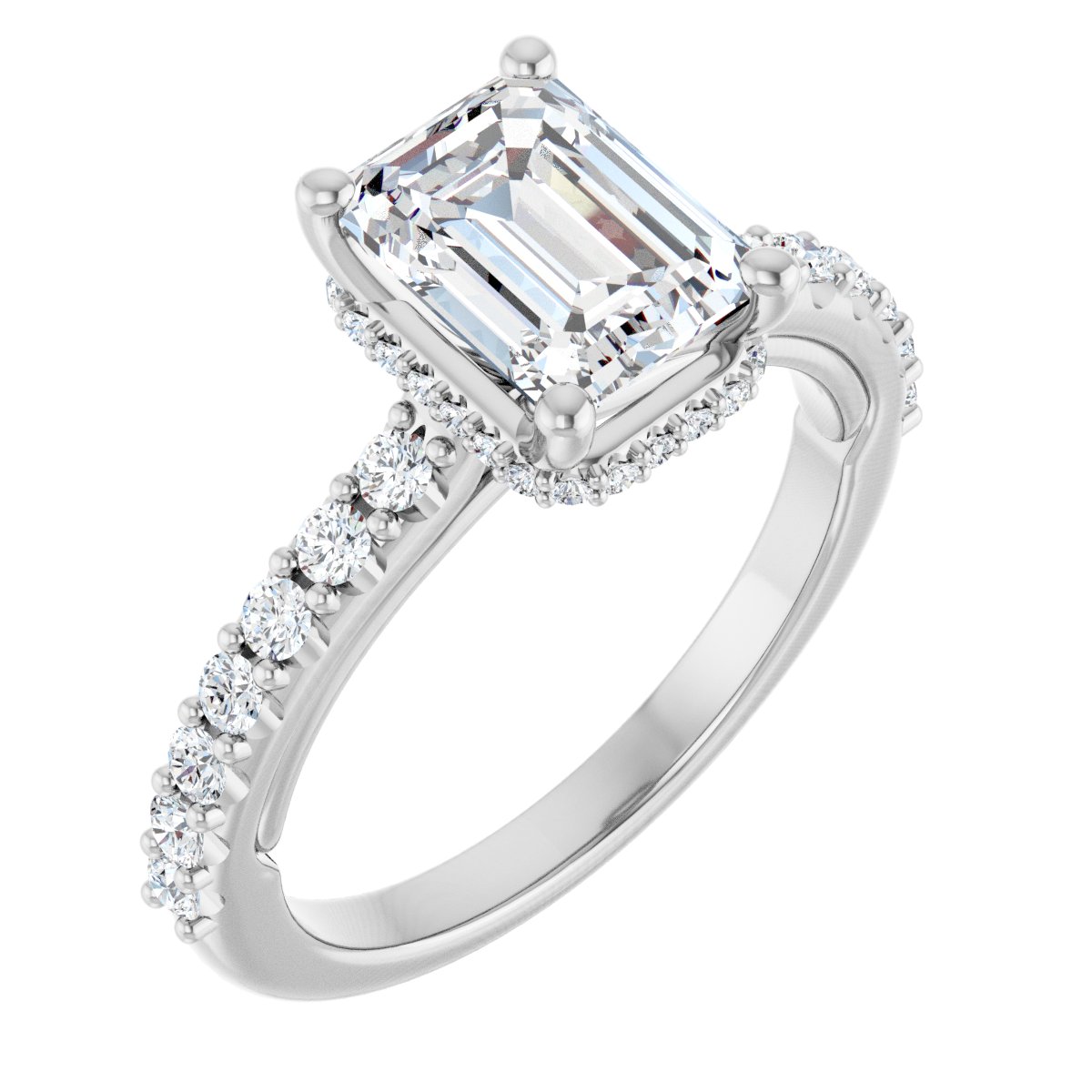 Hidden Halo-Style Engagement Ring