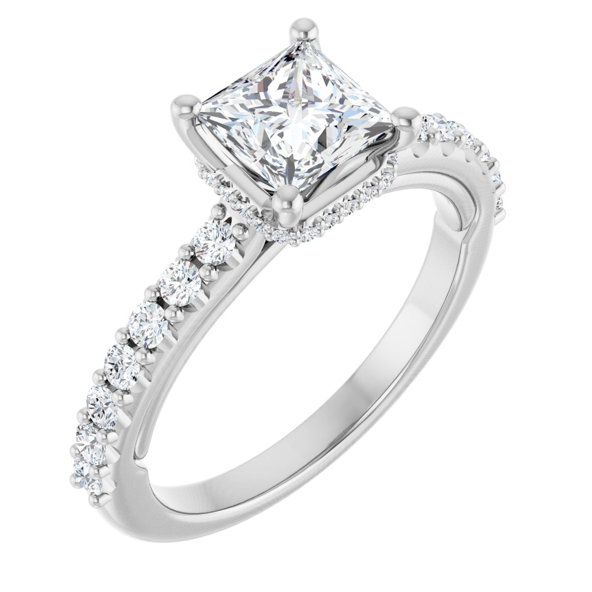 Hidden Halo-Style Engagement Ring