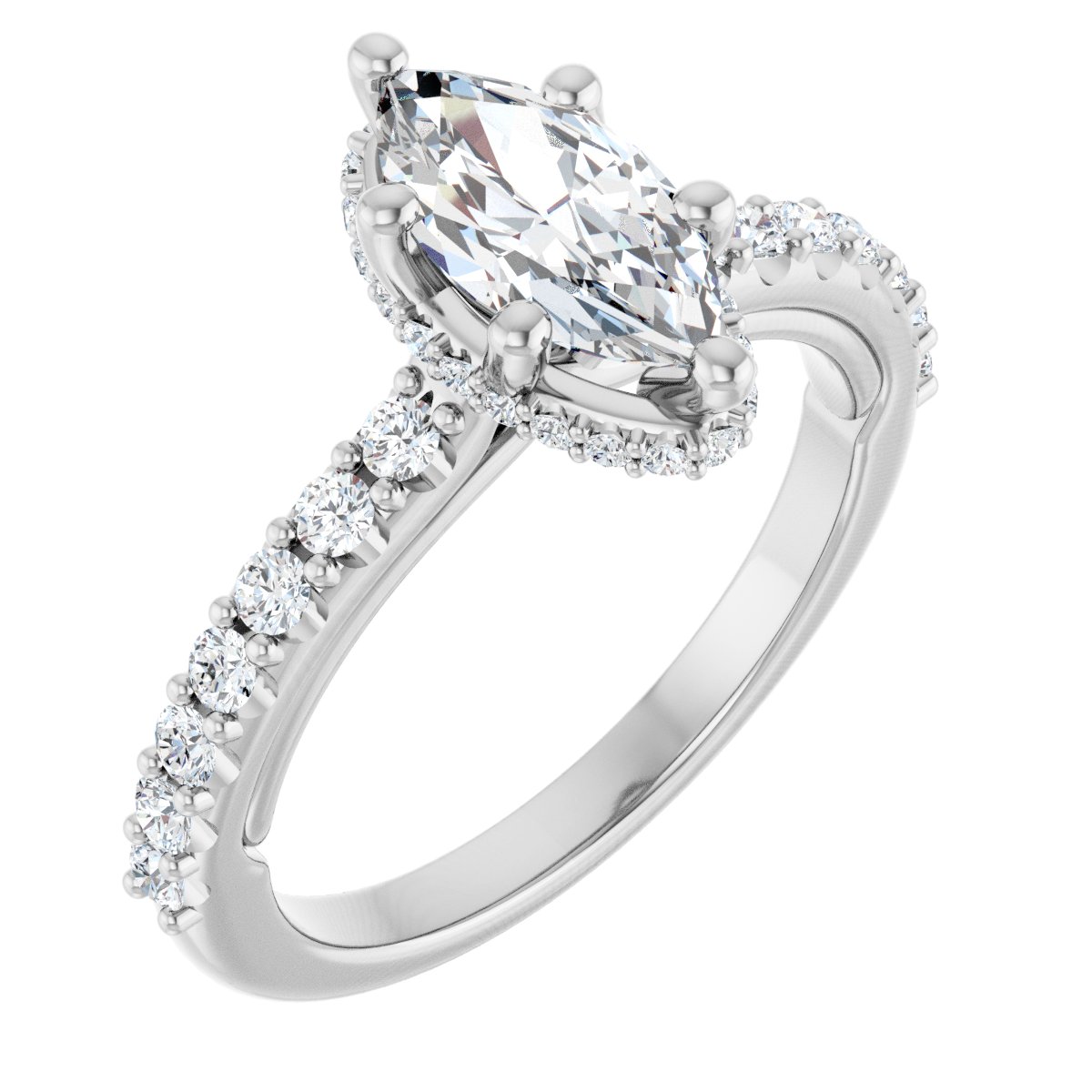 Hidden Halo-Style Engagement Ring