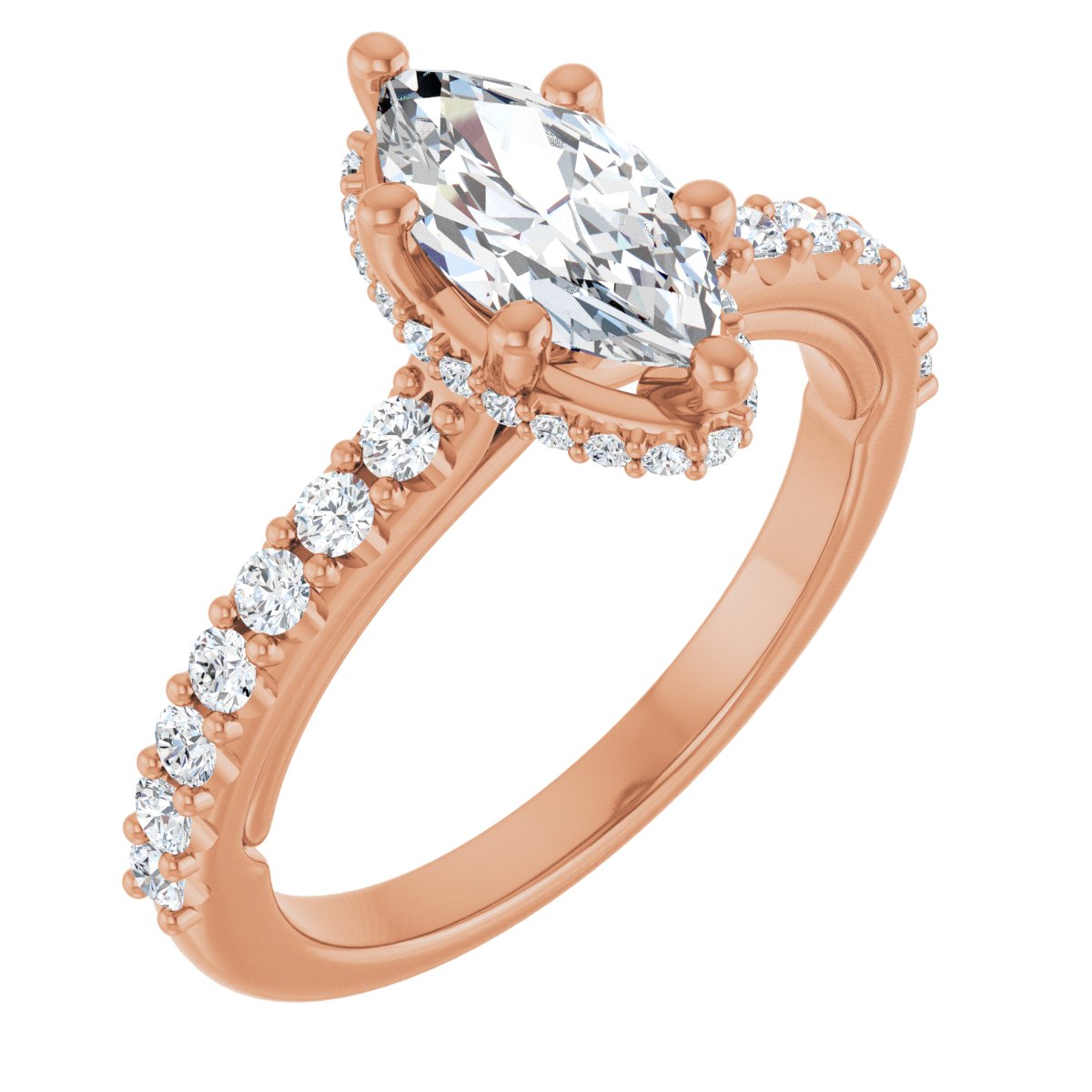 Hidden Halo-Style Engagement Ring