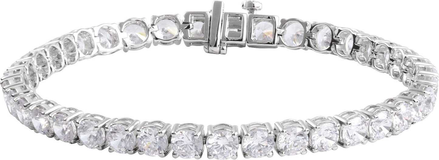 Four Prong Solid Lab Diamond Tennis Bracelet