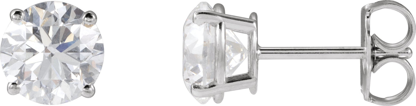 Round 4-Prong Stud Earrings - Lab Diamond