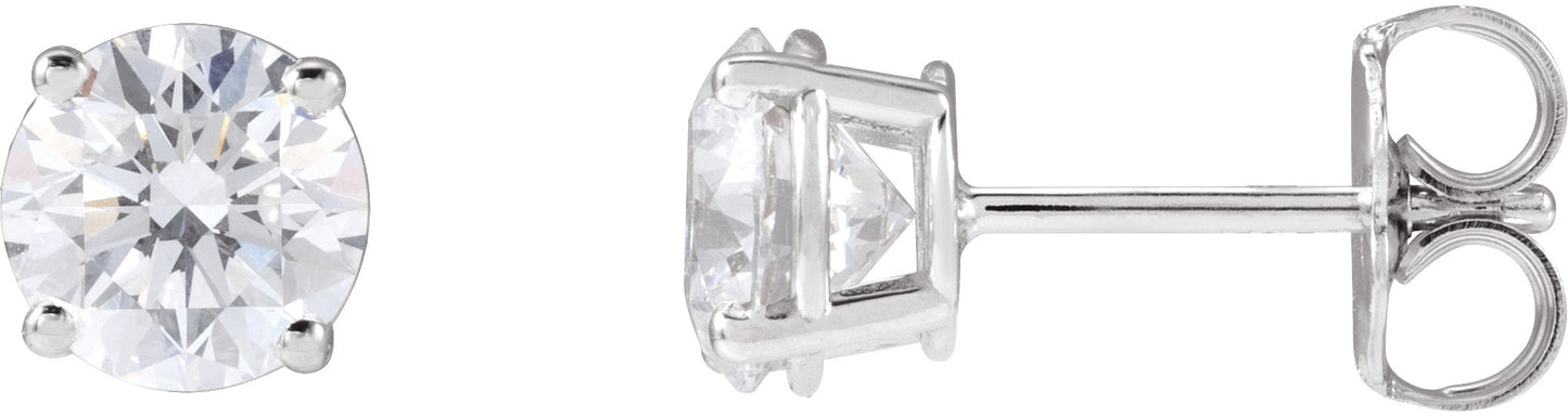 Round 4-Prong Stud Earrings - Lab Diamond
