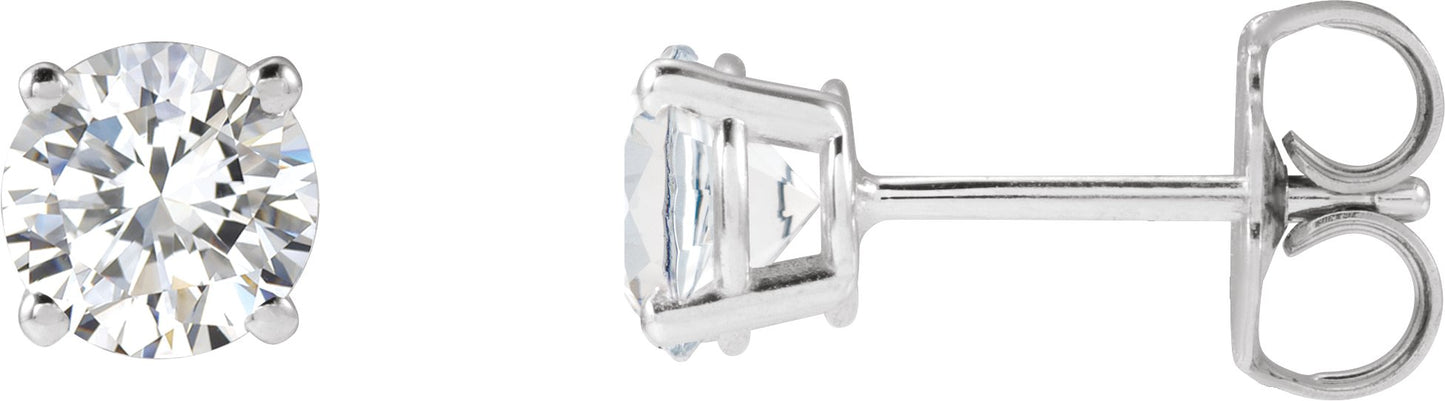 Round 4-Prong Stud Earrings - Lab Diamond